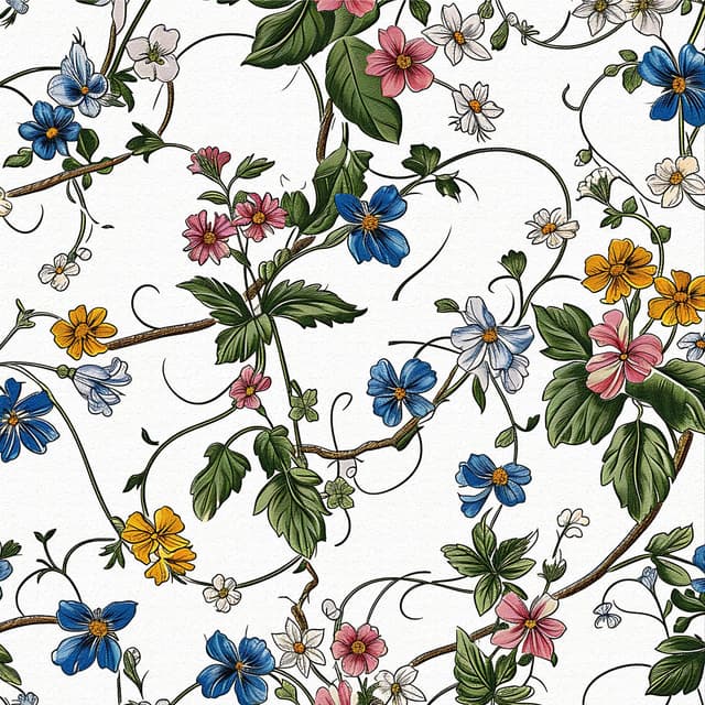 Selbstklebende Tapete Blumen Blau Rosa,44 x 300cm Blumentapete Klebefolie 🌸🌿
