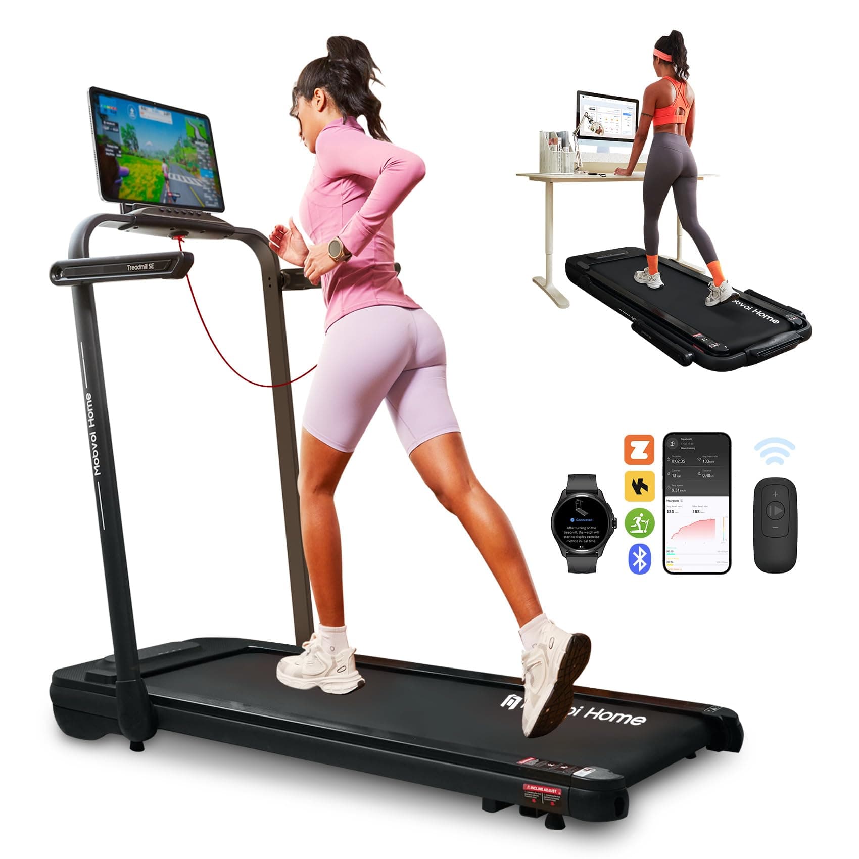 Mobvoi Home Laufband SE 3-in-1-Klapplaufband Elektrisches Laufband Schwarz 🏃‍♂️🏋️‍♀️