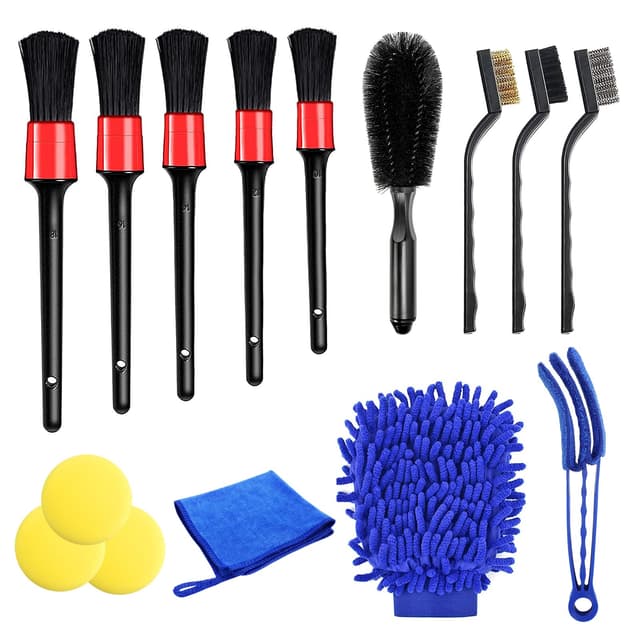 🚗 URAQT Reinigung Pinsel Auto-Set 🌊 15 PCS Bürsten & Mikrofasertücher