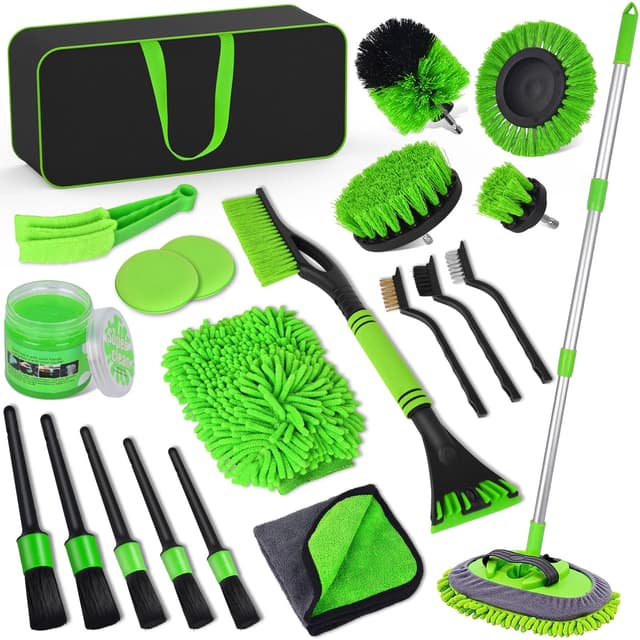 WisaKey 20 PCS Auto Reinigungsset Innenraum Aussen - Autopflege Set 🚗