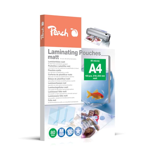 🍑 Peach Laminierfolien A4 - 80 mic - 100 Pouches - Matt - Premiumqualität!