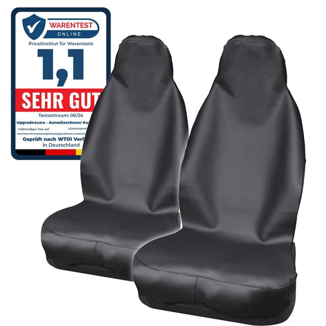 Upgrade4cars 2 x Wasserdichter Autositzschoner aus Kunstleder 🏆