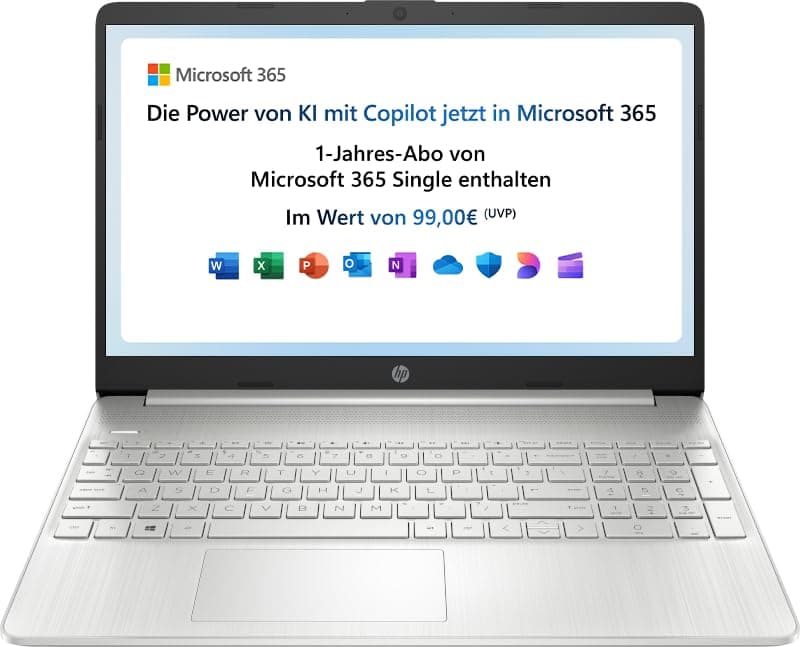 Angebot: HP Laptop 15,6" FHD Display Intel Celeron N4500 4GB RAM 128GB SSD Windows 11 Home im S-Modus Silber