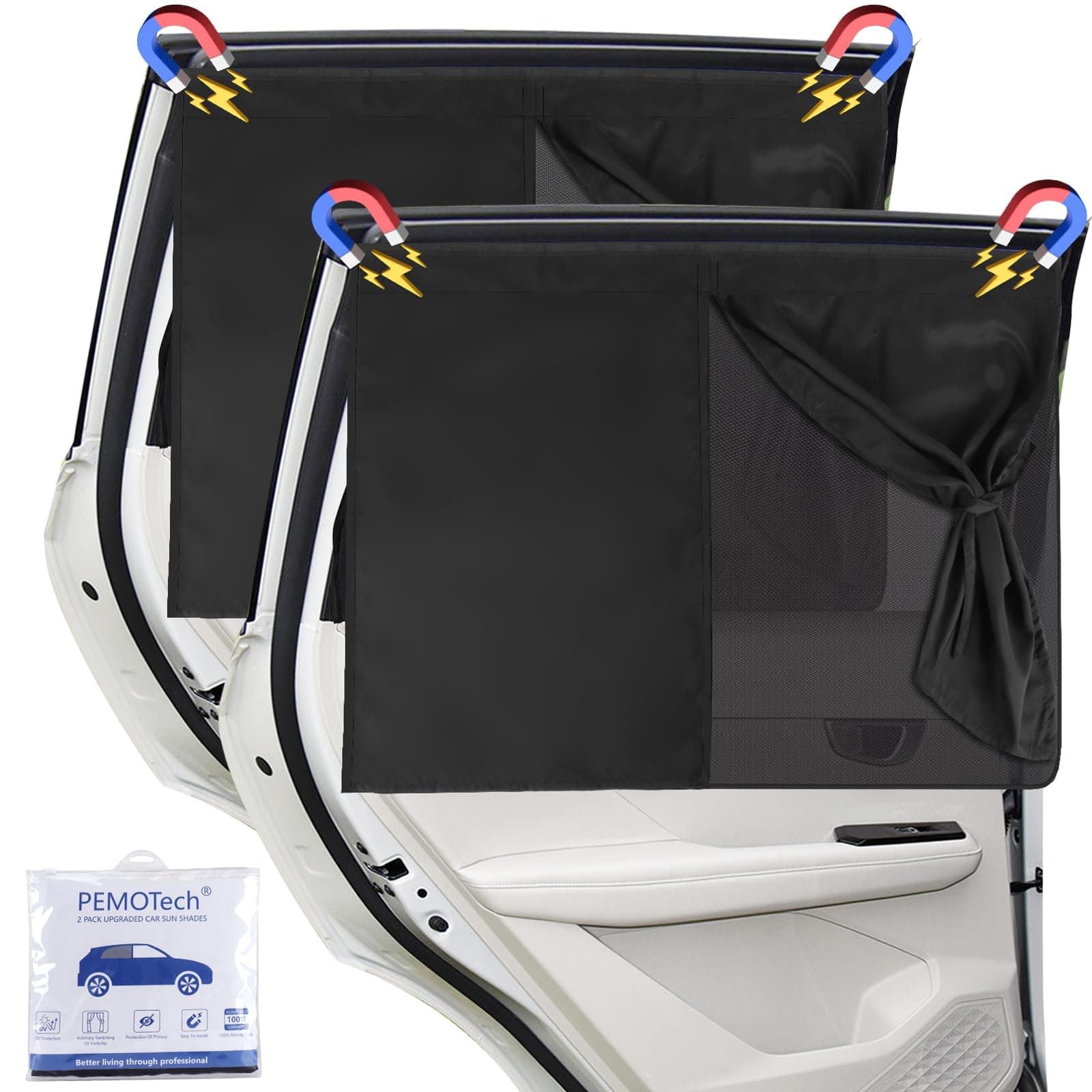 PEMOTech Sonnenschutz Auto Baby【2 stück/Magnetisch】 UV-Schutz【2025 Upgrade】