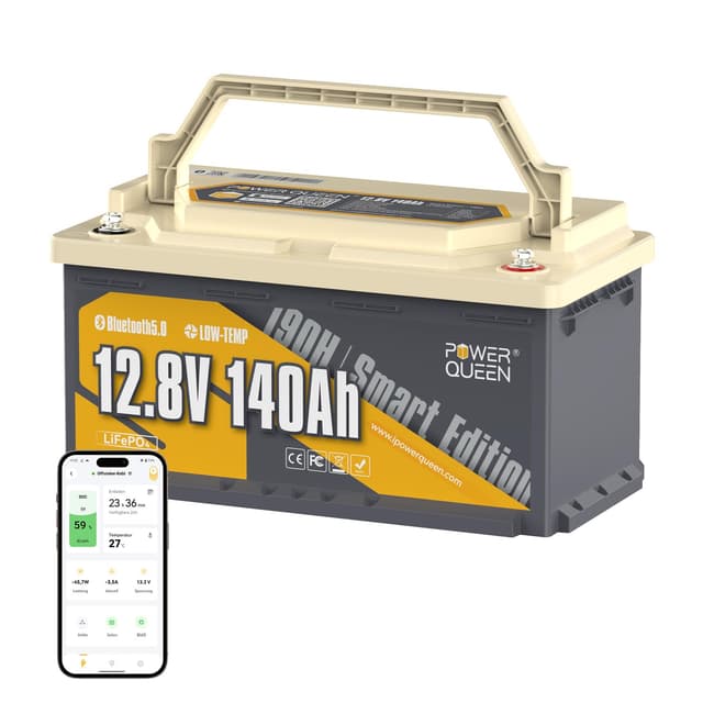 Power Queen 12V 140Ah Untersitzbatterie mit Bluetooth 🚗🔋