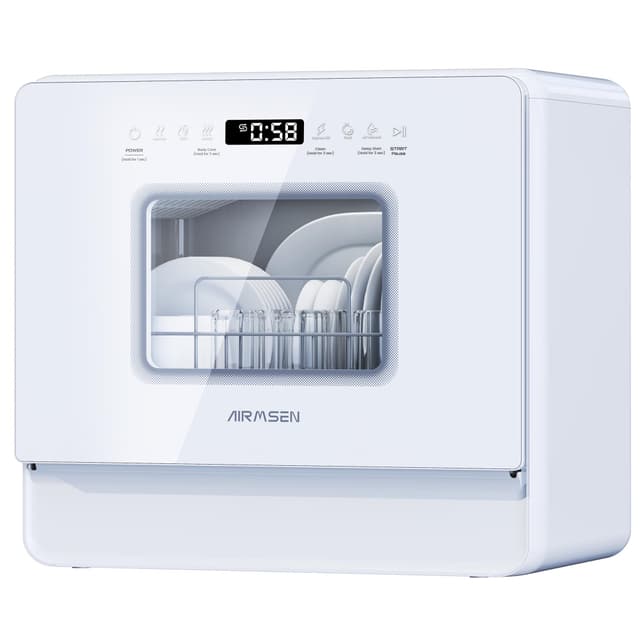 🌟 AIRMSEN Tischgeschirrspüler Mini Geschirrspüler mit Weichwasseranlage 🌟