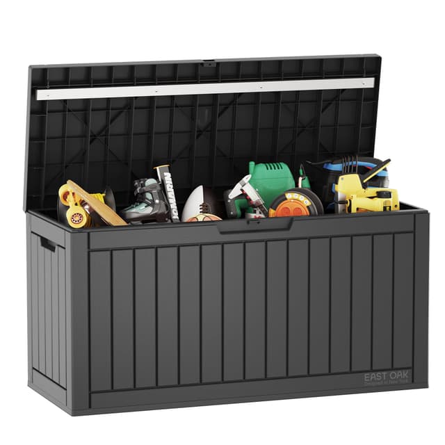 EAST OAK Auflagenbox Wasserdicht Gartenbox/Kissenbox Outdoor Groß 227 Liter Schwarz 🌿🌞