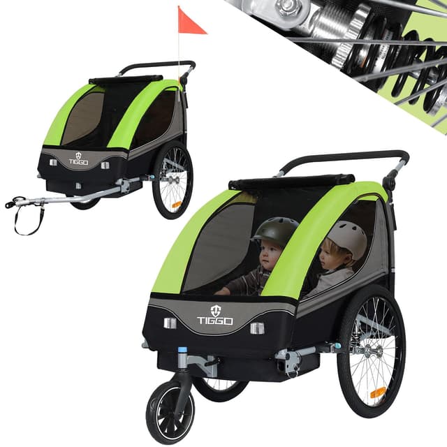 🌟 Super Deal! Tiggo S2 Kinderanhänger 2-in-1 Kinder Buggy 🚲💚