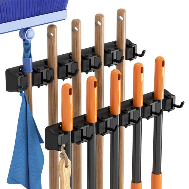 Lifewit Besenhalterung, Anti-Rutsch-Besenaufhänger für die Küche, 2er Pack Schwarz 😍