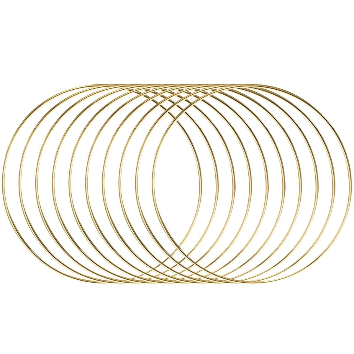 🌟 ALEMIN Metallringe zum Basteln 20cm 10 Stück Gold Kranz Ringe Makramee Ringe 🌟