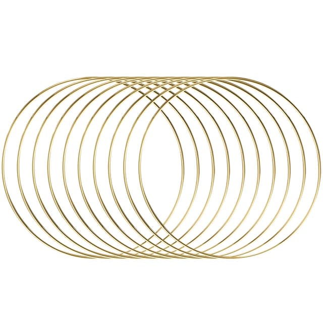 🌟 ALEMIN Metallringe zum Basteln 20cm 10 Stück Gold Kranz Ringe Makramee Ringe 🌟