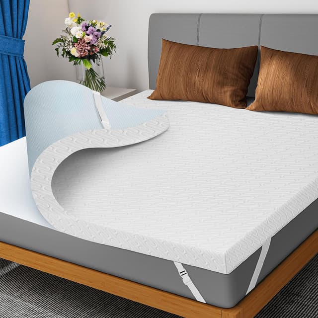 DOPEDIO 7,5cm Gel Memory Foam Matratzen Topper 🌙 90x200cm Weiß | Öko-TEX® Zertifiziert