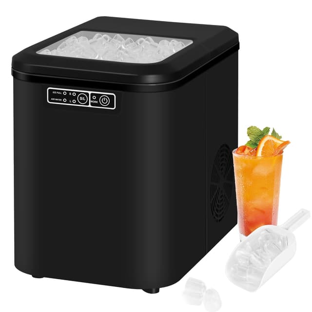🧊🏠 WOLTU Eiswürfelmaschine 15kg/24h, 2,2L Eiswürfel Maker, selbstreinigend, 2 Eisgrößen, für Haus, Küche, Camping, RV