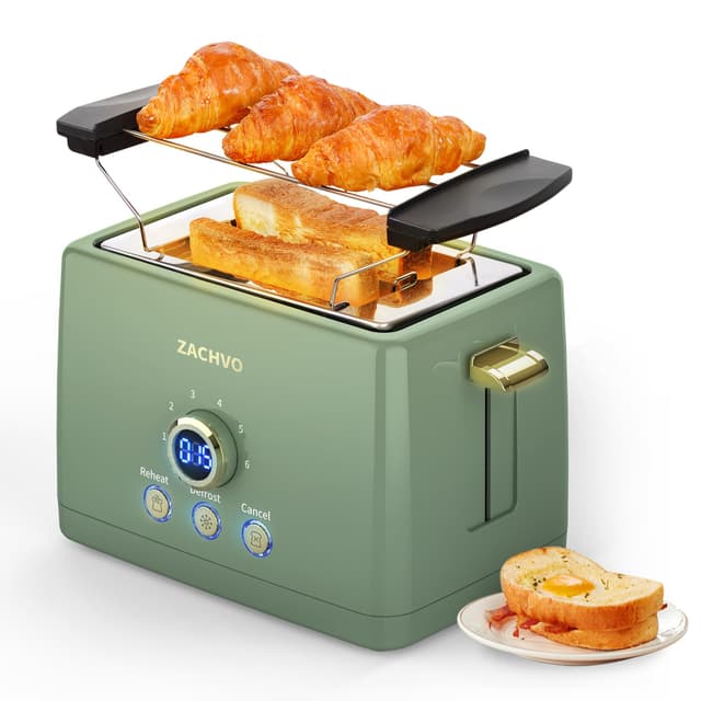 🔥 Tolles Angebot! Toaster 2 Scheiben, ZACHVO Toaster mit Brötchenaufsatz 🍞