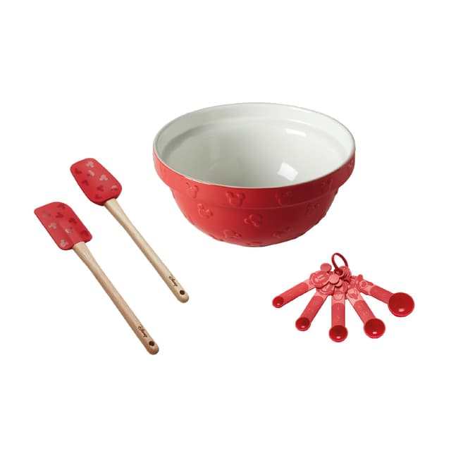 😍🍰 Prestige Neu Disney Backe mit Mickey Mouse Rührschüssel- und Küchenutensilien-Set 🎁