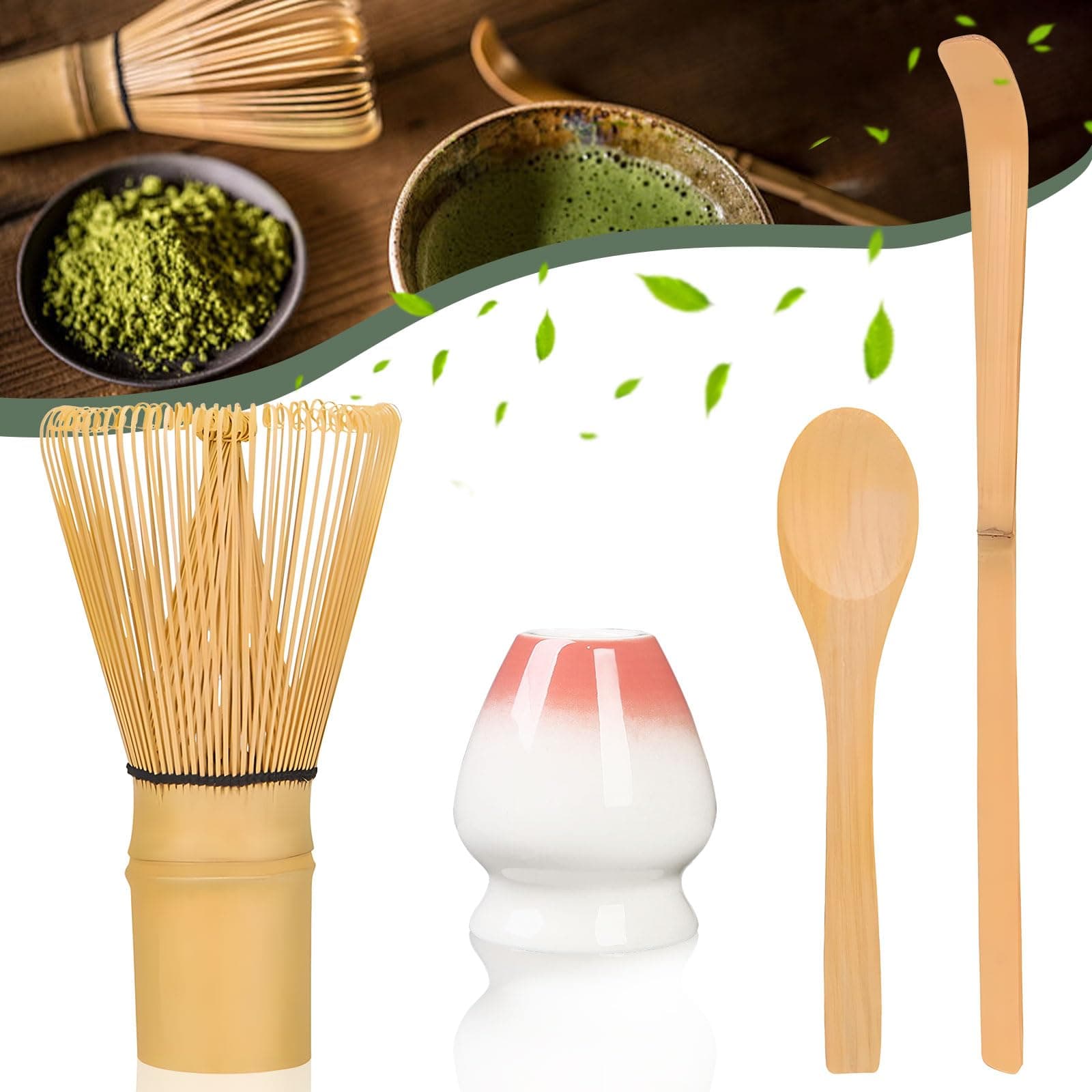 🍵🎁 Gypie Matcha-Set-Zubehör- 4 teiliges | Japanisches Matcha Set