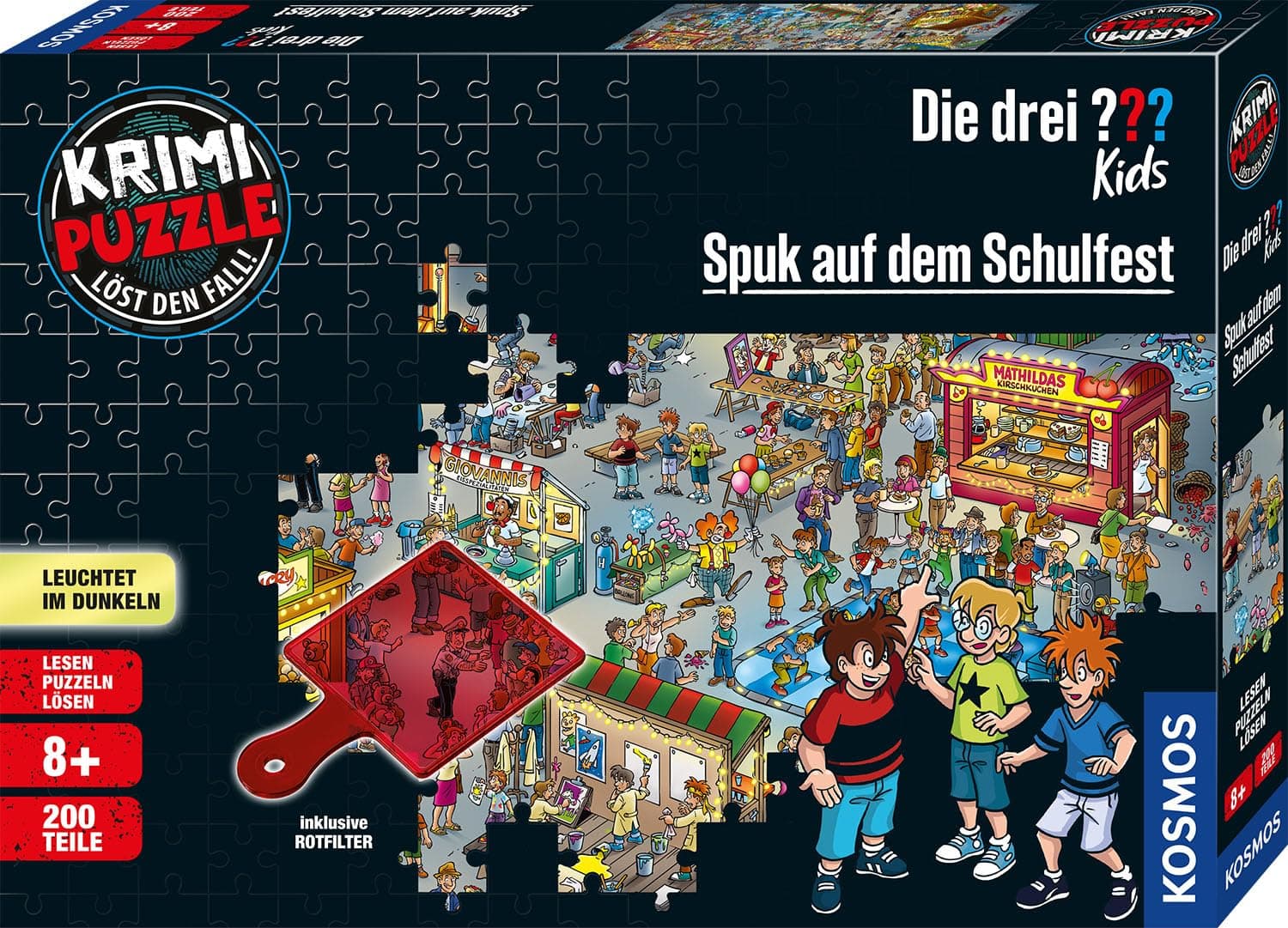 🔍🧩 Die drei ??? Kids Krimi Puzzle - Spuk auf dem Schulfest