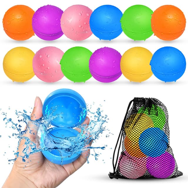 🎈🌊 SOPPYCID 12 Stück Wasserbomben Wiederverwendbar 🎉🏖️