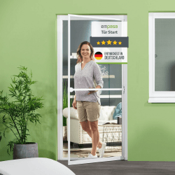 🦟 empasa Insektenschutz Fliegengitter Tür mit Alurahmen START 100x210 cm - Selbstbausatz in Weiß Angebot bei HelloDeals