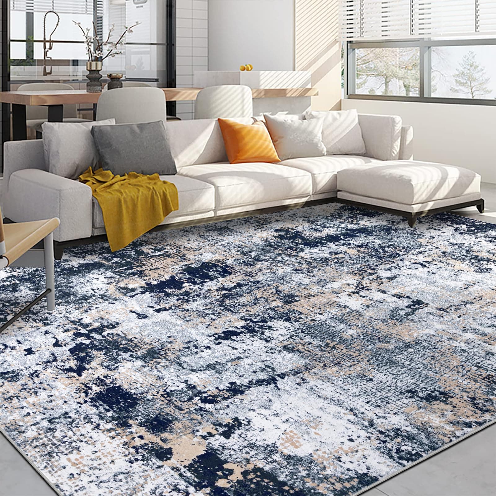 Capslpad Blau Abstraktes Teppich Wohnzimmer 200x300cm 🌟
