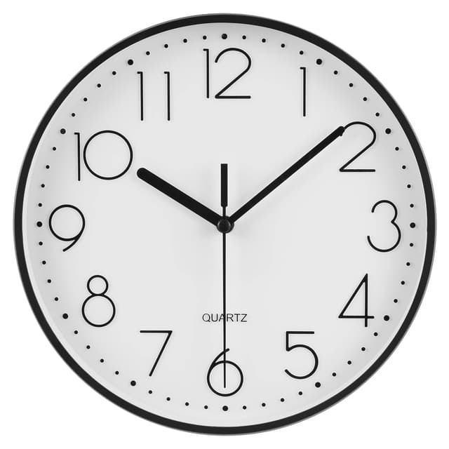 🕰️ Topkey 22,9 cm Leise Runde Wanduhr mit Arabischen Ziffern