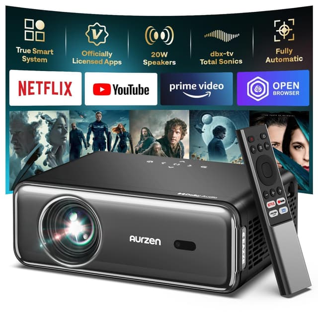 Aurzen Smart Beamer mit Dolby Audio & 4K Unterstützung