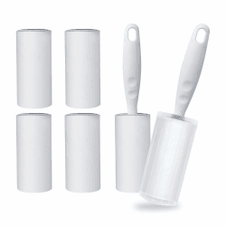 Oiamker Fusselrolle 6 Rollen mit 2 Abroller - Klebrige Fusselrolle für Kleidung und Haustierhaare Angebot bei HelloDeals