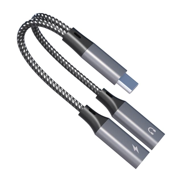 🎧🔌 Dual USB C Kopfhörer und Ladegerät Adapter - 2 in 1 Splitter für Audio und 60W Schnellladung