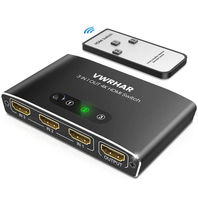 Automatischer HDMI Switch 3 in 1 Out 🎮🖥️ - 4K Aluminium Splitter Mit Fernbedienung 👾📺