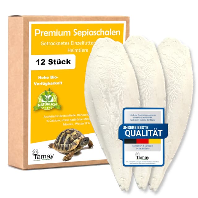 🐢🕊️ Tamay Sepiaschalen Premium 12 Stück | Optimale Kalzium & Vitaminversorgung