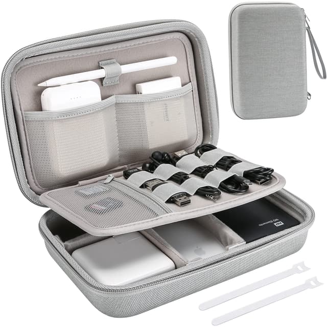 ProCase Elektronikzubehör Organizer Tasche XL ⚡️ Tragbare Aufbewahrungstasche für MacBook, Kabel, Powerbank - Grau
