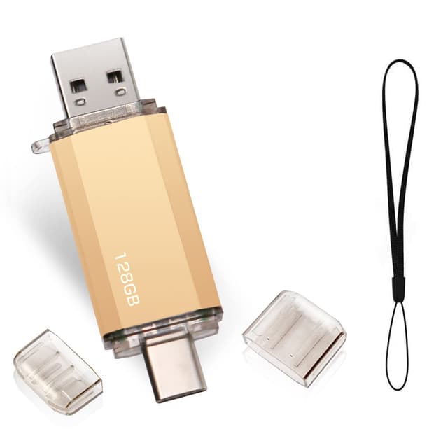 Type C USB Stick 128GB Gold 🌟 | OTG USB C Speicherstick 2-in-1 Flash Laufwerk