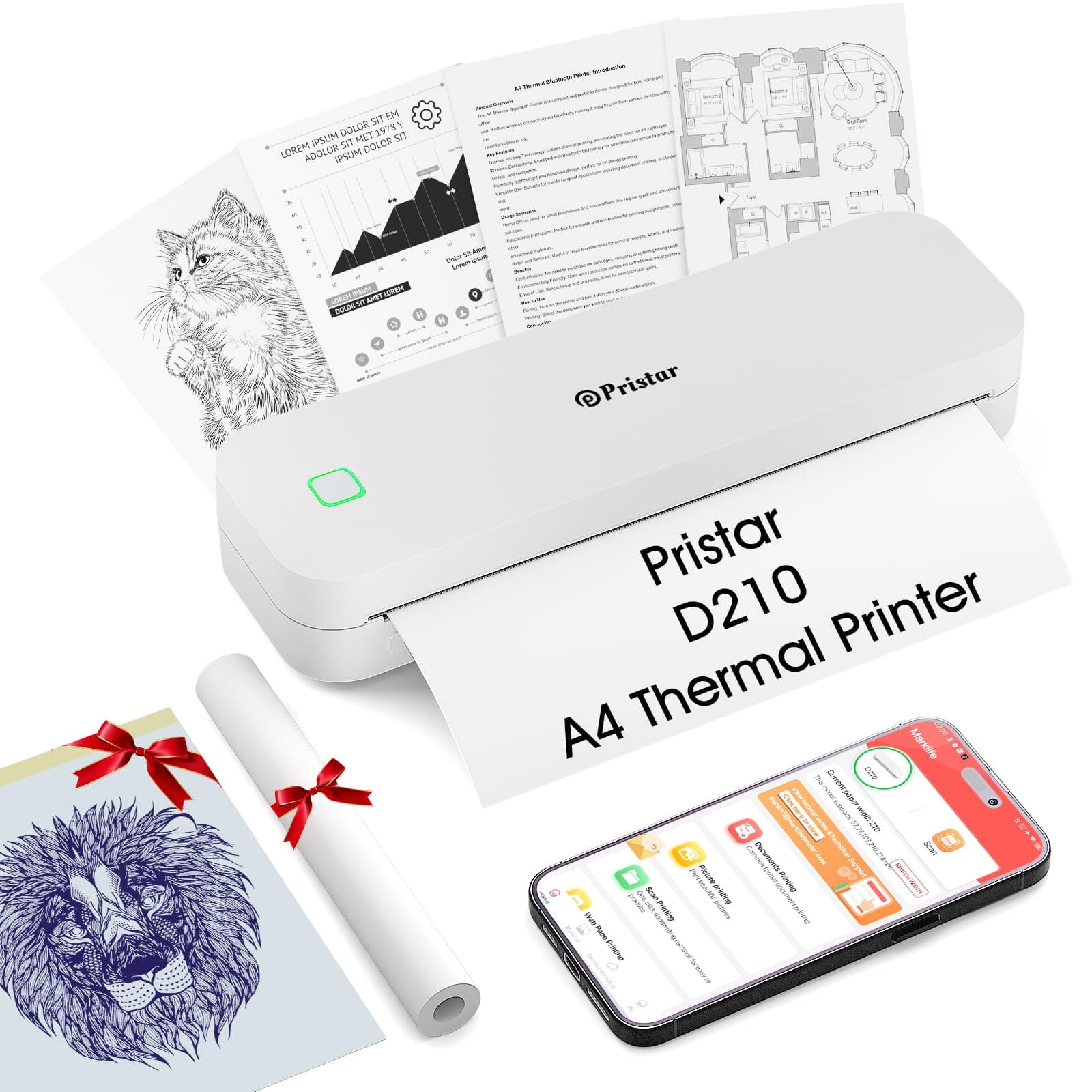 Pristar D210 Thermodrucker A4 - Tragbar & Vielseitig 🖨️