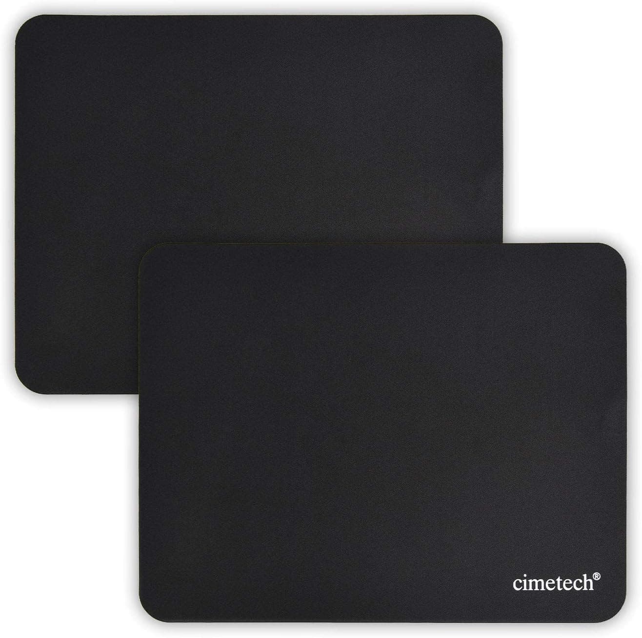 🖱️ Cimetech Komfortable Mauspad Spieloberfläche - Superfeine Faser Glatte Seidensensoren Wischwaschbar - Laptop-Computer - 2 Stück Schwarz 🖱️