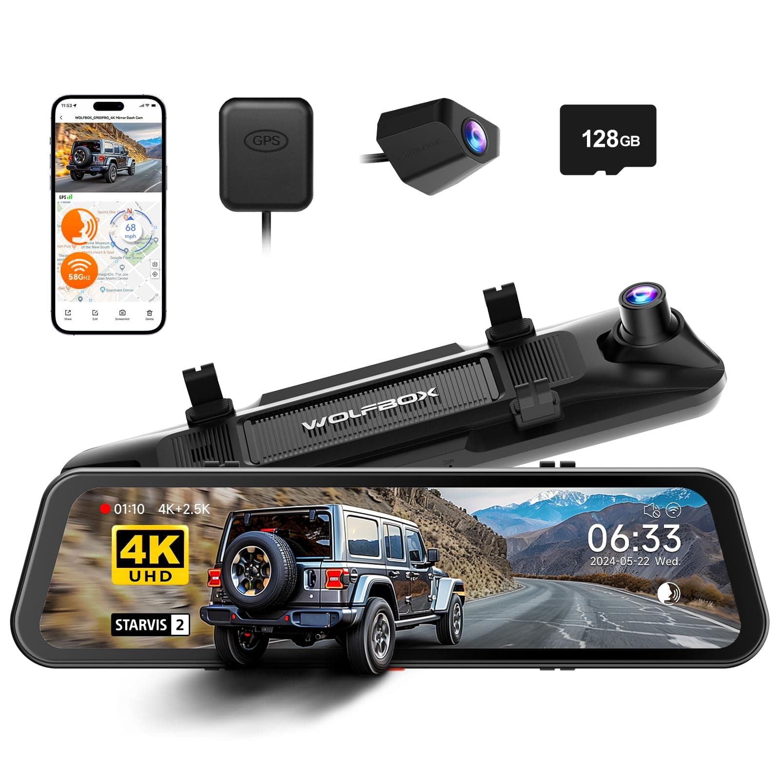 WOLFBOX G900 PRO Spiegel Dashcam 🚗💥