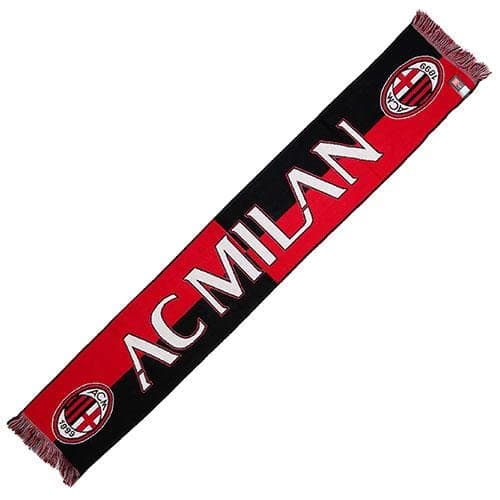 🔥 AC Milan Schal A.C. Milan Offizieller Jaquard Acryl 2244JAQMIQUAD, ROT SCHWARZ 🔥