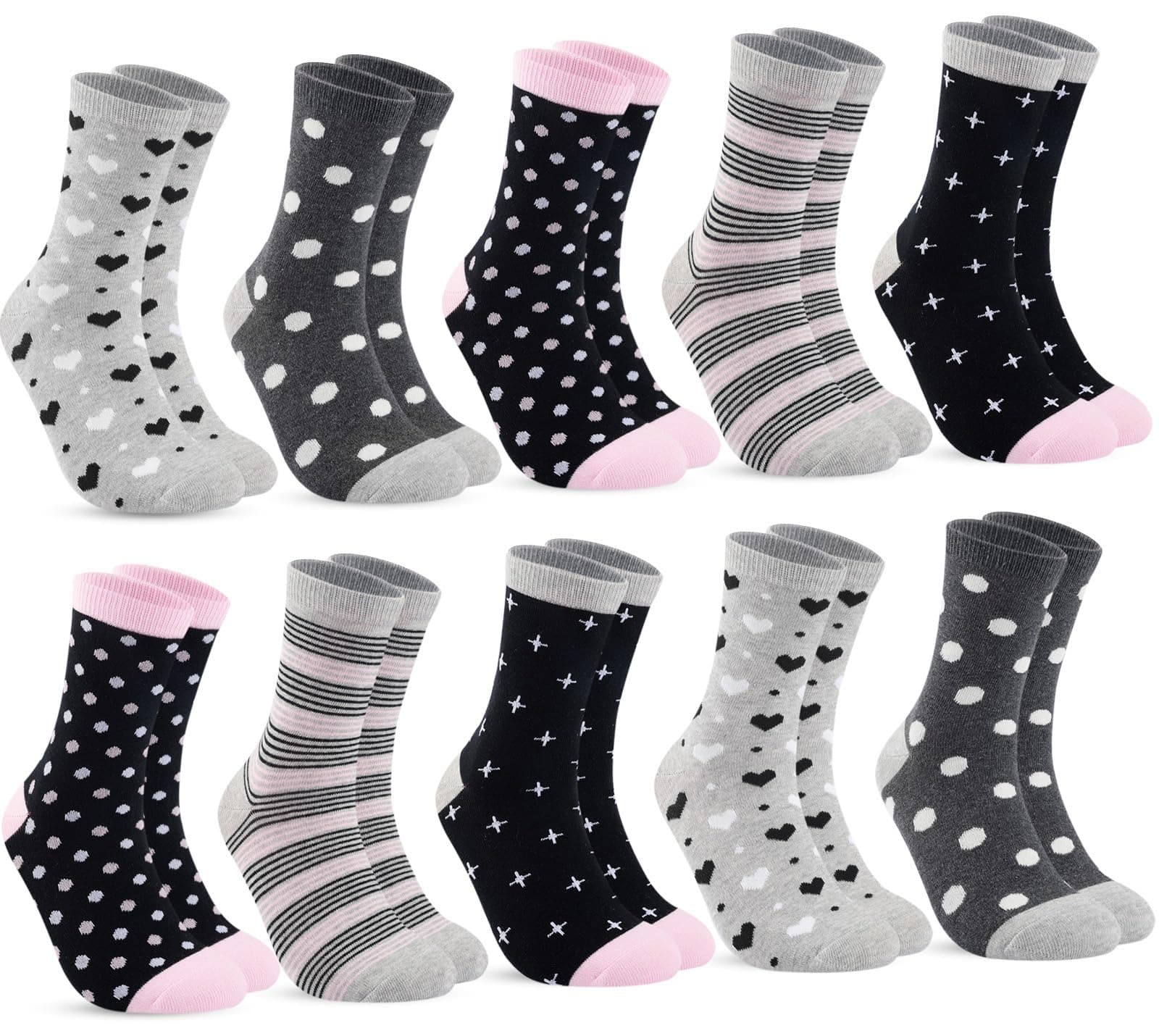 Angebot: 10 Paar Damensocken Baumwolle Lange Ringelsocken 😍🧦