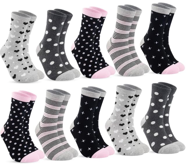 Angebot: 10 Paar Damensocken Baumwolle Lange Ringelsocken 😍🧦