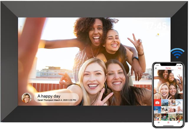 YUUTY WLAN Digitaler Bilderrahmen, 10,1 Zoll 32GB Elektronischer Bilderrahmen 📸🖼️