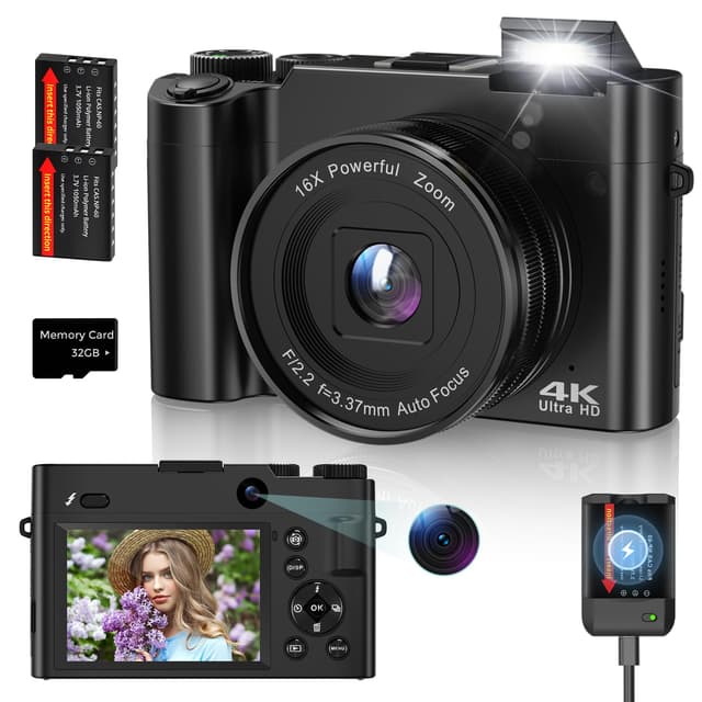 📸 64 MP 4K Ultra HD Digitalkamera - Vlogging Kompaktkamera Deal! 🌟