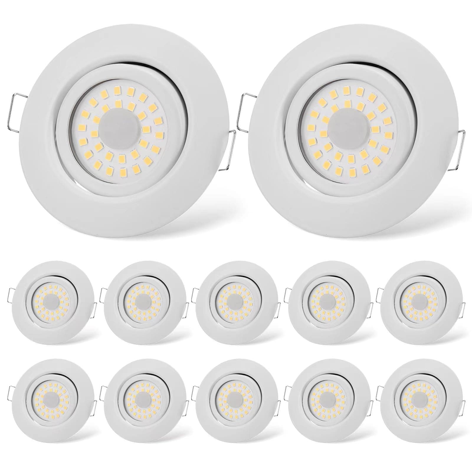 🌟 Super Deal! 12er Set Cloksh LED Einbaustrahler 230V Flach Dimmbar LED Spots 6W IP44 Bad Einbauleuchten Weiß Deckenspots Deckenstrahler 🌟