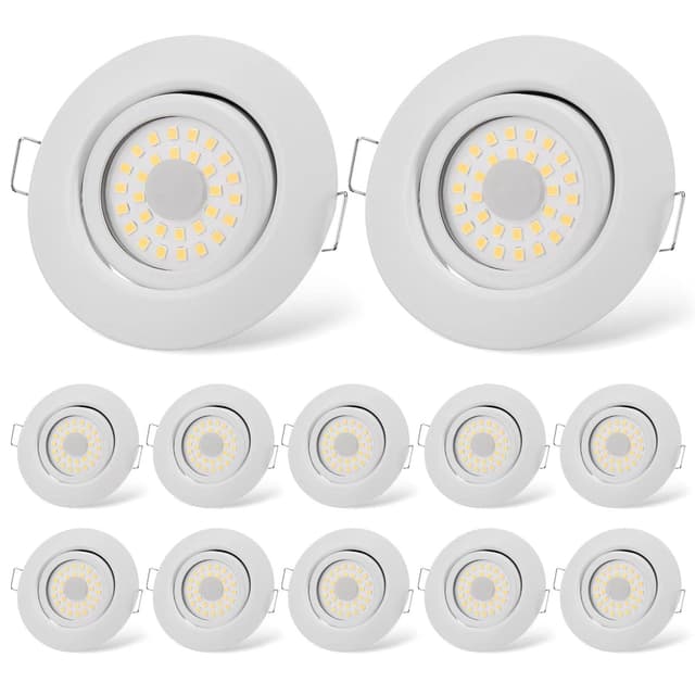 🌟 Super Deal! 12er Set Cloksh LED Einbaustrahler 230V Flach Dimmbar LED Spots 6W IP44 Bad Einbauleuchten Weiß Deckenspots Deckenstrahler 🌟