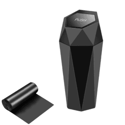 🚗🗑️ NA Mini Auto Mülleimer Getränkehalter - Tragbarer Desktop Mülleimer mit Deckel Angebot bei HelloDeals