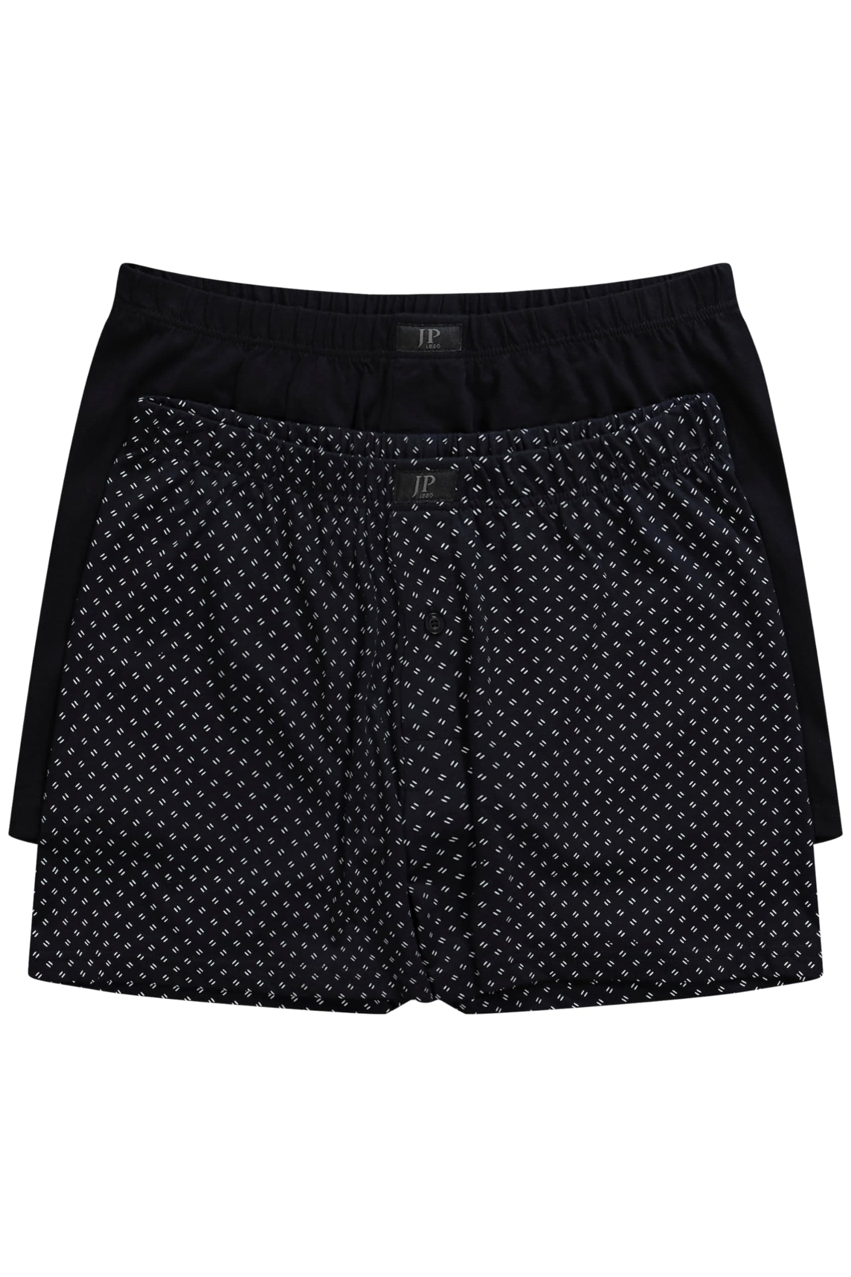 🔥🩳 JP 1880 Herren große Größen Übergrößen L-8XL Boxershorts 2er-Pack Schwarz