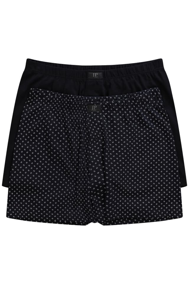 🔥🩳 JP 1880 Herren große Größen Übergrößen L-8XL Boxershorts 2er-Pack Schwarz