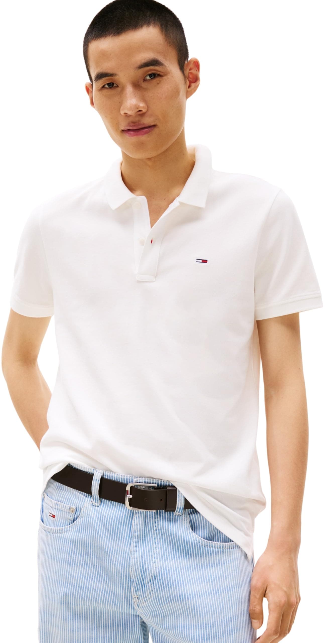 Tommy Jeans Herren S/S Polo XL Weiß (Ecru) 🌟 SALE -37% 🌟 Kostenloser Versand