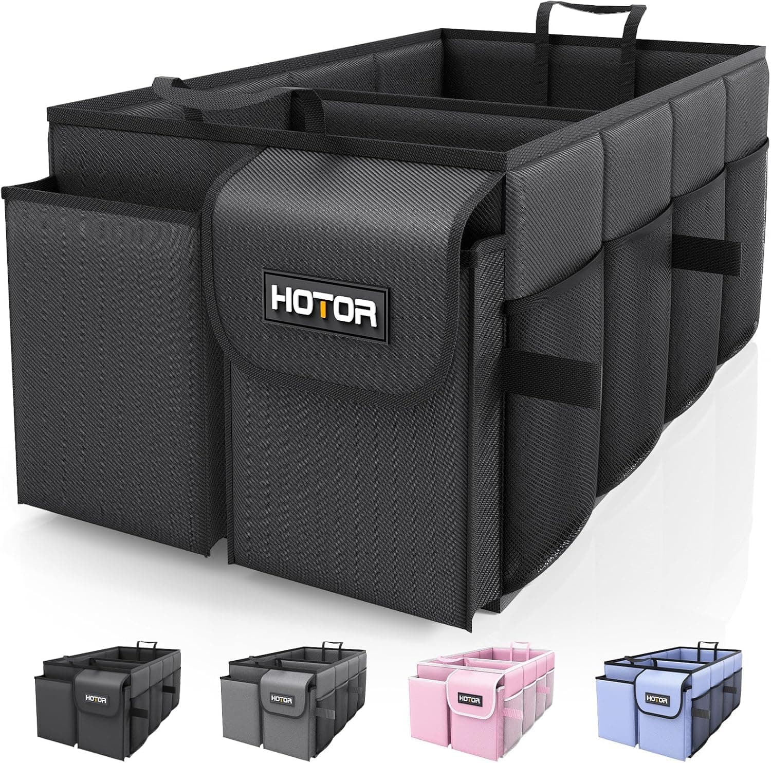 🔥 HOTOR Kofferraum Organizer - Faltbarer Auto Kofferraum Organizer mit 2 Fächern 🚗💼