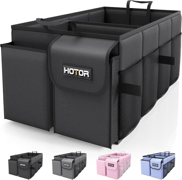 🔥 HOTOR Kofferraum Organizer - Faltbarer Auto Kofferraum Organizer mit 2 Fächern 🚗💼