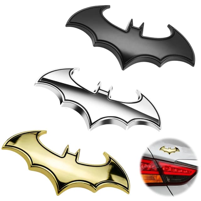 🦇 YAPKOLV 3 Pcs 3D Edelstahl Fledermaus Auto Emblem Aufkleber 🦇