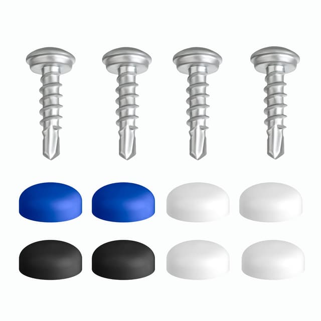🔩🚗 4er Set Kennzeichen Schrauben mit Bohrspitze & Kappen inkl. Abdeckkappen